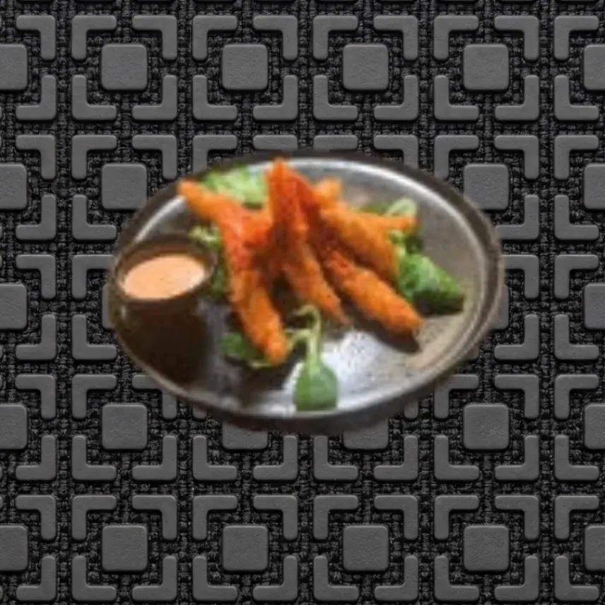 Crevette rouge de Mazara en tempura + salade mixte uniquement